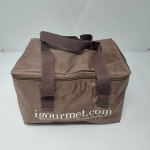 IGormet Brown Soft Sided Cooler Lunch Box Rectangular Zippered Closure
